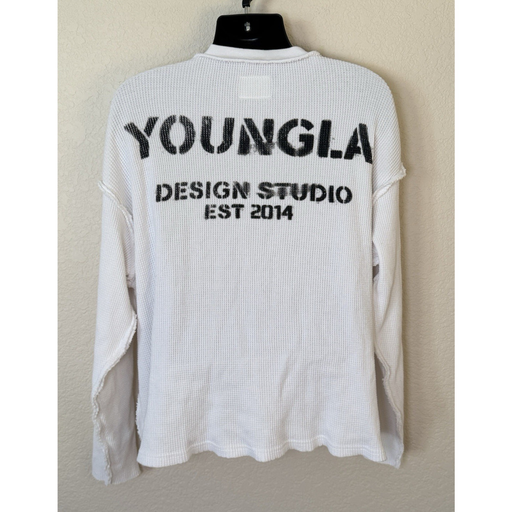 YoungLA SOLD OUT Deconstructed Stencil Thermal Shirt XXL 5158 White